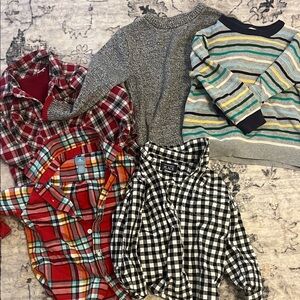 boys 3/4 T bundle button downs and sweaters